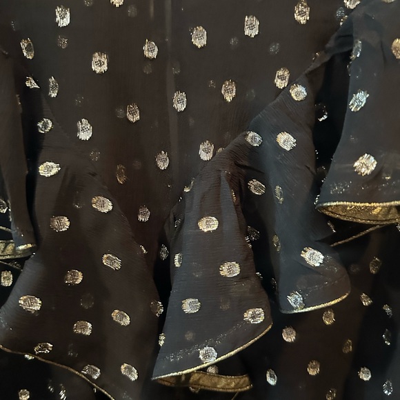 SANDRO Lurex Patterned Top In Black - Picture 8 of 10